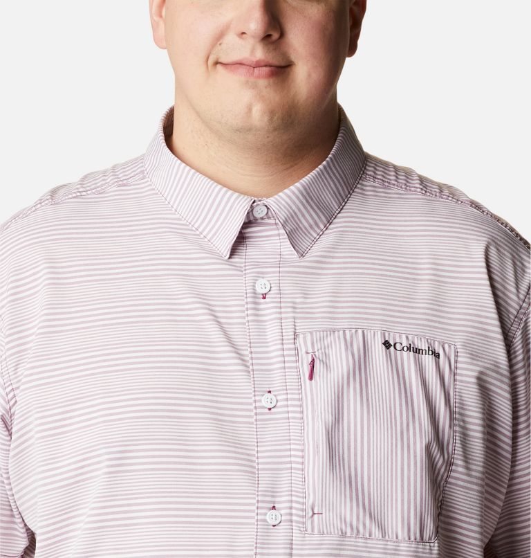 Men's Columbia Twisted Creek III Short Sleeve Shirts Stripe | Plus Size CA-KC58L